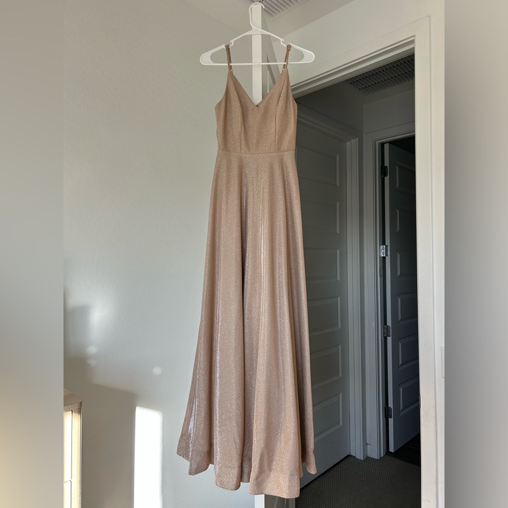 Speechless Sparkling Beige Dress